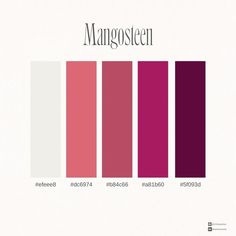 the color scheme for magesteen is shown in red, white and pink colors