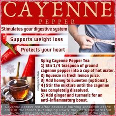 Fat burning cayenne pepper detox drink recipe to lose 10 pounds in 1 week Cayenne Pepper Tea, Cayenne Pepper Benefits, Detox Cleanse Water, Pepper Benefits, Cleanse Your Liver, Master Cleanse, Tea Cleanse, Belly Fat Overnight, Woman Tips