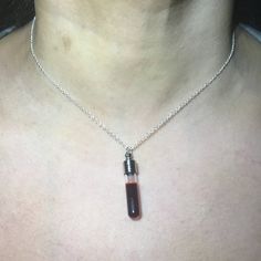 Red Fake Blood Glass Tube Vial and Silver Necklace Pendant on | Etsy Vile Necklaces, Blood Necklace, Blood Necklaces, Blood Vile Necklace, Blood Viles Necklace, Blood Vial Necklace, Dripping Blood Necklace, Blood Necklace Vial, Vial Necklace Blood