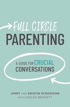 a book cover with the title full circle of parenting, and an arrow pointing to it