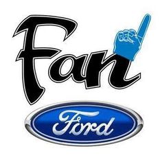 the logo for ford is shown with an image of a hand holding a baseball bat