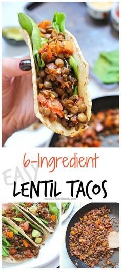 an image of lentil tacos with text overlay