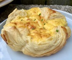 a close up of a pastry on a plate