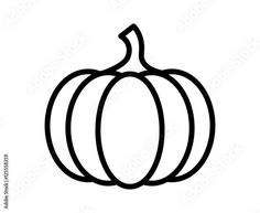 a black and white outline drawing of a pumpkin