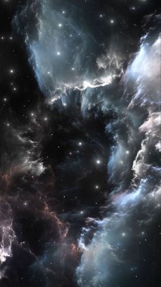 an image of some clouds in the sky with stars on them and one light up