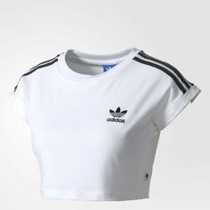 Addidas Shirts, Adidas Crop Top, Stil Boho, Half Shirts, Adidas Crop, Grunge Look, Adidas Outfit, Eva Longoria