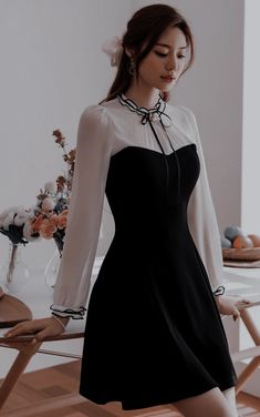 Cottagecore Evening Dress, Black Dress Outfit Classy Elegant Formal, Semi Formal Dress Outfit, Semi Formal Black Outfits For Women, Formal Dresses Short Classy Elegant, Korean Fashion Dress Formal, Semi Formal Outfits For Women Dress, Cute Semi Formal Outfits, Semi Formal Women