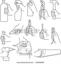 hand drawn images of different tools