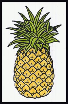 a drawing of a pineapple on a white background