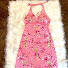 Lilly Pulitzer Prize Halter Floral Mini Stargazer Dress Size 2 Cotton Nwt Never Worn Just Darling Dress! Such Pretty Colors! Tropical 2000s, Pink And Blue Dress, Lace Sundress, Ariel Dress, Pulitzer Prize, Floral Halter Dress, Pretty Colors, Darling Dress, Long Sleeve Floral Dress