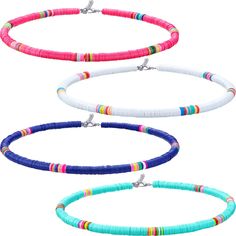 PRICES MAY VARY. Exquisite handmade products: the bohemian beads choker is made of African vinyl beads in bright colors, the beads are smooth to touch and the vibrant colors won't fade easily, nice for you to wear when surfing in the sea or walking alongside a beach Wide range of usages: our clay bead necklaces are nice looking and easy-matching, they can serve as a necklace as well as a bracelet or anklet, rich colors for you to match with various dresses, nice jewelry for vacation, festivals, Bohemian Spacer Beads Necklace For Vacation, Adjustable Multicolor Strand Necklace, Adjustable Multicolor Beaded Strand Necklace, Adjustable Multicolor Beaded Strand Necklaces, Bohemian Beach Necklace With Spacer Beads, Multicolor Adjustable Strand Necklace, Bohemian Necklace With Spacer Beads For Beach, Bohemian Beaded Necklaces With Spacer Beads For Vacation, Colorful Bohemian Necklaces For Vacation