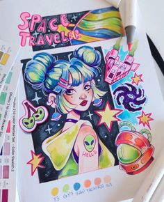 Marker Illustration Art, Alcohol Marker Sketchbook, Trippydraws Art, Colorful Sketchbook Ideas, Colour Pen Drawing, Acrylic Pen Art, Sketchbook Decoration, Alcohol Marker Drawings, Marker Drawing Ideas