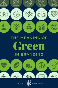 the meaning of green in branding, with different symbols and colors on it's cover