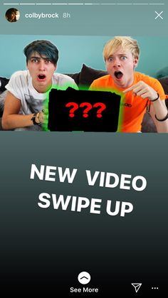 two boys sitting on a couch with the caption new video swipe up