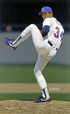 a baseball player pitching a ball on top of a field in the middle of a pitch