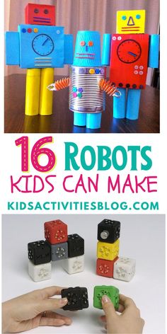 16 Robots Kids Can Make. Learn how to make robots easily! Seriously, we have found so many amazing ways to learn how to build robots. Kids of all ages, particularly older children like preschoolers, elementary ages kids, and middle aged kids, will love learning how to make robots. Whether you’re at home or in the classroom, these DIY robots are super fun to make. Robots Preschool, Make Your Own Robot, Robot Activity, Build Your Own Robot, Build A Robot, Robot Craft, Lego Activities