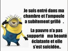 a minion holding a magnifying glass with the words despicinte in french