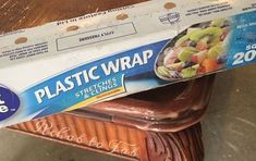 a package of plastic wrap sitting on top of a chair