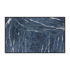 a blue marble table top with white lines on the edges and black veining around it