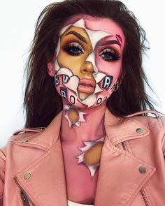 ✖️Guess the Movie?? 💗’Let it out honey, put it in a book” 📖💋By @jodiehulme 💕 inspired by @fx.cat • • FOLLOW :>>> @100daysofmakeup &… Creepy Halloween Makeup, Cool Halloween Makeup, Halloween Eye Makeup, Face Paint Makeup, Face Art Makeup, Theatrical Makeup, Halloween Makeup Inspiration, Burn Book, Photographie Portrait Inspiration