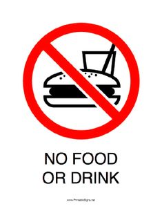 a no food or drink sign on a white background