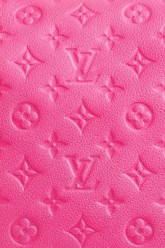 pink leather with monograms on it