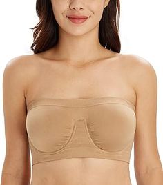 DotVol Women's Underwire Bralette Non Padded Bandeau Tube Top Multiway Bra Cheap Women's Tube Top With Built-in Bra, Beachwear Bra-friendly Tube Top, Solid Bandeau Top, Bra Friendly, Multiway Bra, Tube Top