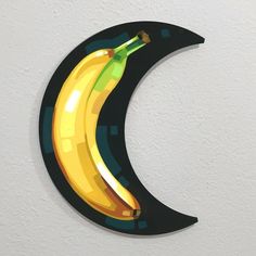 a banana cut out on the side of a wall