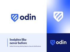 logos designed to look like shield shields, including the word'odn '