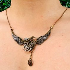 Handmade Stainless Steel Unique Piece Instagram:@Foamorie2023 Metalworking Jewelry, Steampunk Wings, Steam Punk Jewelry, Pilot Gifts, Steampunk Necklace, Jelly Shoes, Unisex Jewelry, Steam Punk, Hand Made Jewelry