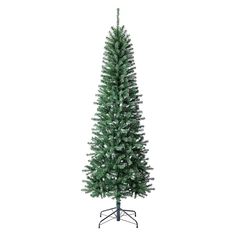 a green christmas tree on a stand