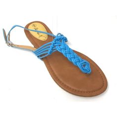 A pair of VictoriaK sandals with braided design, offers a combination of comfort and style. The rubber sole adds stability. This trendy sleek and chic look wears well anytime through out the day or a night out in the town. An elegant pair ofVictoria Ksandals add flair to your everyday wardrobe and these come in a range of colors. Size: 6. Color: Blue. Gender: female. Age Group: adult. Fancy Flip Flops, Braided Sandals, Braid Designs, White Shoes, Sandals Summer, Everyday Wardrobe, Clothing And Shoes, Night Out, Black And Red