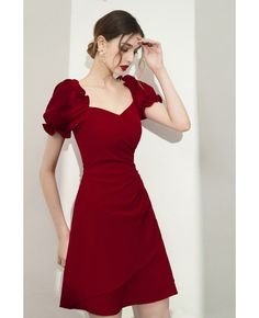 Two Piece Semi Formal Dresses, Formal Dresses For Christmas Party, Semi Formal Red Dresses, Modest Short Dresses Formal, Burgundy Formal Dress Short, Semi Formal Women Dress, Burgundy Semi Formal Dress, Dress For School Party, Semi Formal Dresses For Teens Simple