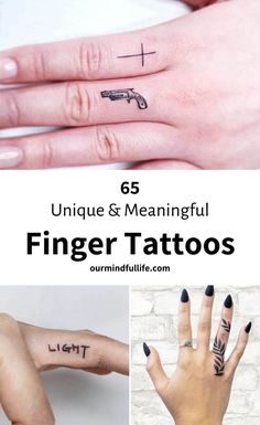 finger tattoos with the words unique and meaning