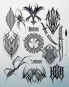 an image of tattoo designs on paper