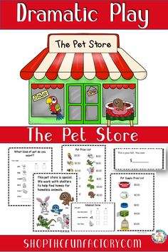 the pet store worksheet for dramatic play