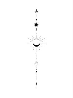 a black and white drawing of a clock with arrows on it's face, in the shape of a sun