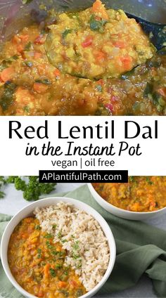 red lentil dali in the instant pot