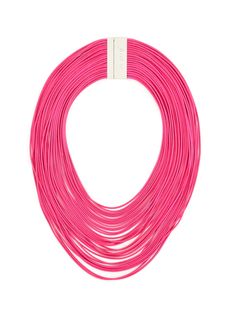 Turn heads with this necklace designed with vivid hues and bold silhouette. Pair this lightweight statement piece on with a maxi or plain white tee for instant glam. -Magnetic Closure -18" Length -4.5" Drop -Nickel and Lead Compliant (Hypoallergenic) Mint And Navy, Plain White Tee, Statement Bib Necklace, Valentine Birthday, Black Clay, Black Hot Pink, Modern Necklaces, Gift For Girls, Rope Necklace