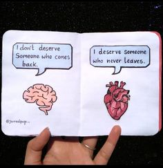 someone is holding an open book with pictures of the human heart and brain