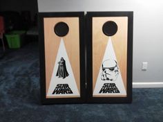 two star wars themed cornhole game boards