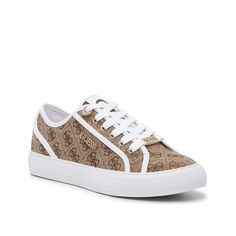 Guess-Lexxa Sneaker The Lexxa sneakers will add simple sophistication to your casual looks. These kicks from Guess feature a sporty style, complete with a logo print throughout. Guess Shoes Sneakers Woman, Guess Sneaker Heels, Casual Lace-up Sneakers With Logo, Casual Lace-up Logo Sneakers, Casual Low-top Sneakers With Embroidered Logo, Casual White Sneakers With Embroidered Logo, Trendy Sports Sneakers With Logo, Casual Low-top Sneakers With Logo Detail, Synthetic Low-top Sneakers With Logo Detail