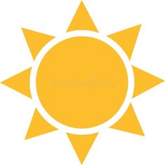 an orange sun icon on white background royalty illustration