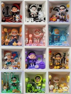 many different toy figurines are arranged in the same cubes, each with an individual's own character