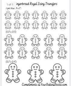 printable gingerbread royal long transers for kids