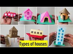 different types of houses made out of paper