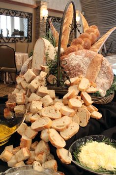 bread and other food items on a table