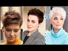 ADORABLE AND BRILLIANT SPIKES SHORT HAIR CUT - YouTube Pixie Haircut Ideas, Short Hair Cut, Longer Pixie Haircut, Bob Haircut Curly, Short Shag Hairstyles