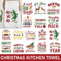 christmas kitchen towel svg bundle