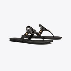 Miller Sandal, Leather: Women's Designer Sandals | Tory Burch Tory Burch Black Sandals, Tori Burch, Soft Sandals, Sam Edelman Sandals, Tory Burch Miller Sandals, Miller Sandal, Boots Accessories, Woven Sandals, Tory Burch Sandals